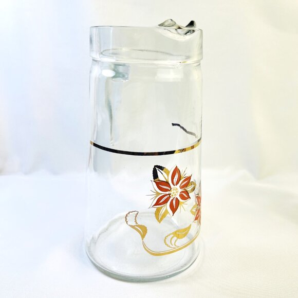 Cerve Devalbor Italy Vintage Glass Juice Pitcher Glasses Rose Pink Floral - Picture 7 of 11